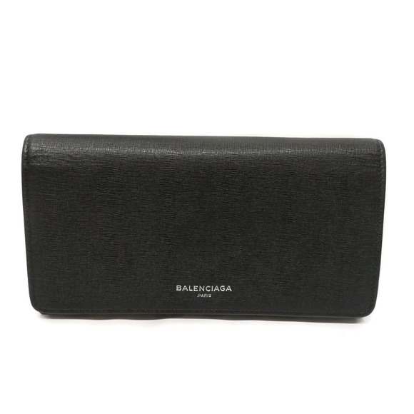 Balenciaga Black Long Essential Money Leather Wallet - Picture 1 of 6